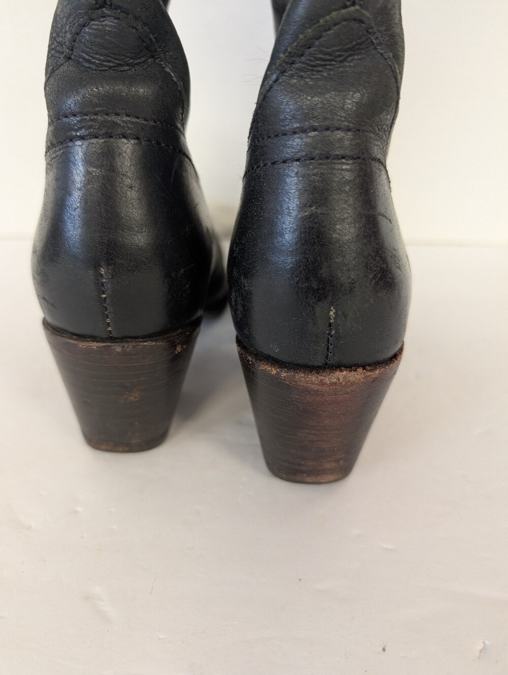Frye Boots Black Leather Knee-High Riding Women's Sz 6 - Picture 5 of 12